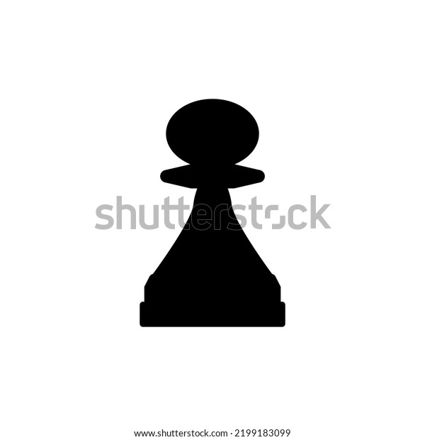 Pawn Chess Piece Silhouette Drawing On Stock Illustration 2199183099