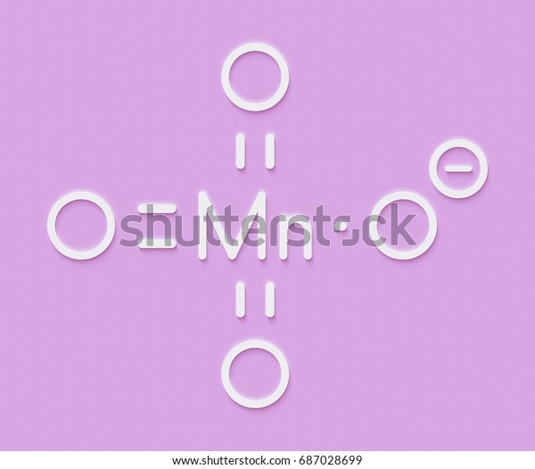 Permanganate Anion Chemical Structure Skeletal Formula Stock