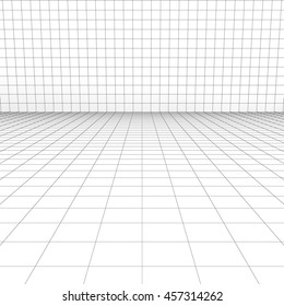 Grid Background Perspective View D Rendering Stock Illustration