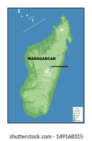 Physical Map Madagascar ilustrações stock 149168315 Shutterstock