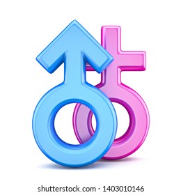 Pink Female Blue Male Sex Symbols Stock Illustration