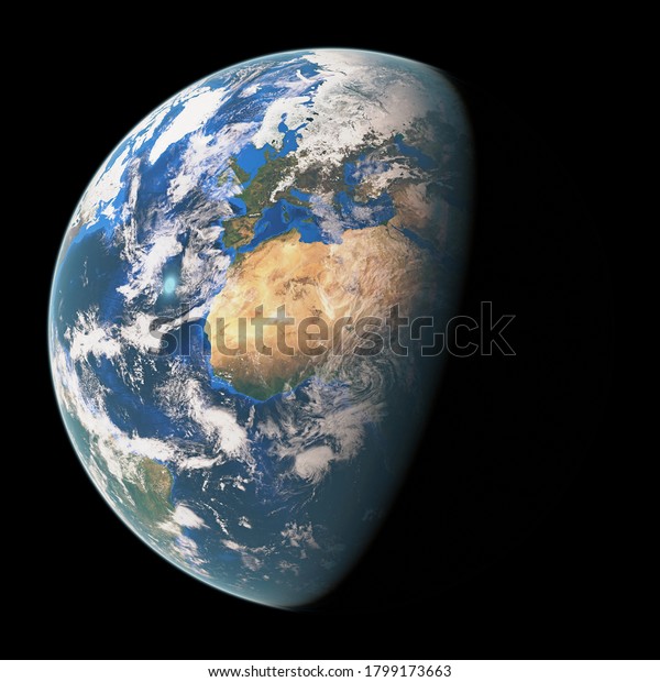 Planet Earth Isolated On Black Background Stock Illustration