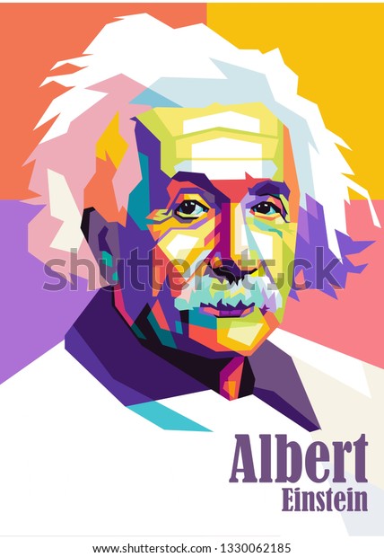 Portrait Of Albert Einstein Abstract Pop Art Illuatration