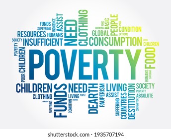 Poverty Word Cloud Collage Social Concept Stock Illustration