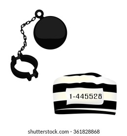 Vector Illustration Ball On Chain Prisoner Stock Vector Royalty Free