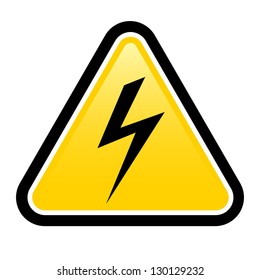 Electric Shock Hazard Vector Sign Isolated Stock Vector Royalty Free