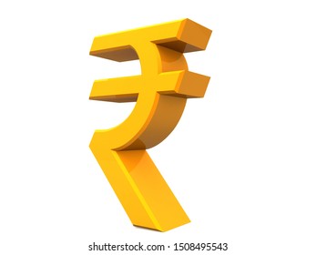 Golden Rupee Currency Icon Isolated D Stock Illustration