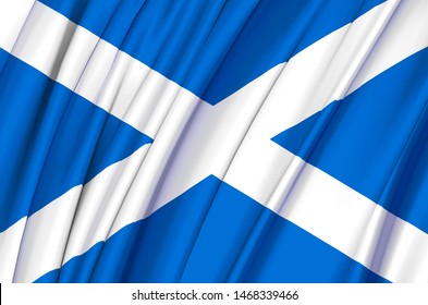 Scotland Waving Flag Illustration Countries Europe Stock Illustration