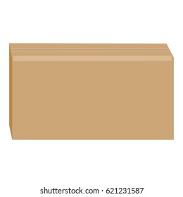 Sealed Cardboard Box Mockup Realistic Illustration Stock Illustration