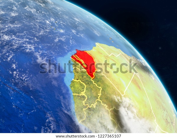 Senegal Space On Realistic Model Planet Stock Illustration 1227365107