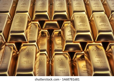 Shiny Gold Bars 3d Rendering Stock Illustration 1468781681 Shutterstock