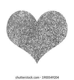 Shiny Silver Glitter Heart Background Stock Illustration 1900549204