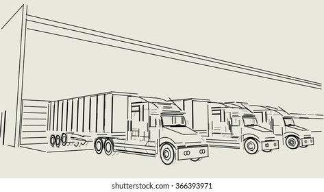 Semi Truck Sketch Images Stock Photos Vectors Shutterstock