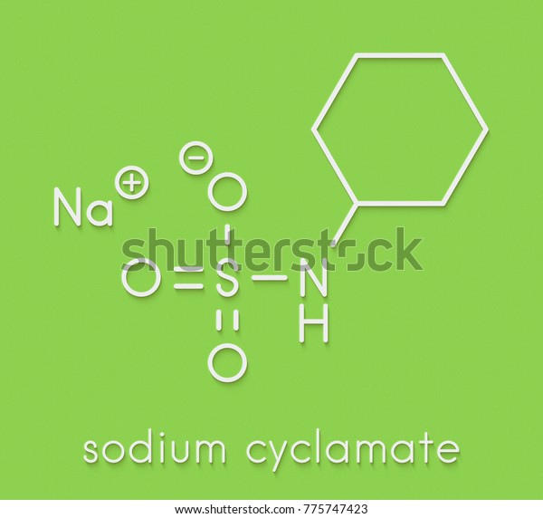 Sodium Cyclamate Artificial Sweetener Molecule Skeletal Stock