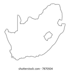 High Detailed South Africa Physical Map Stock Vector Royalty Free