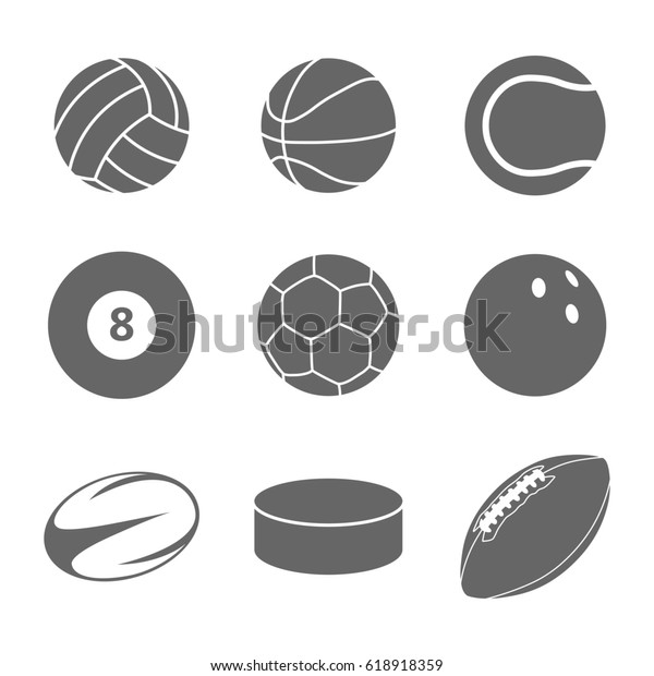 Sport Balls Icon Set On White Stock Illustration Shutterstock