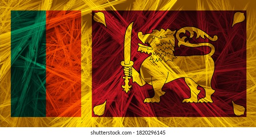 Sri Lanka Flag Silk D Illustration Stock Illustration