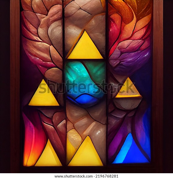 Stained Glass Digital Artwork Paintings Stock Illustration 2196768281