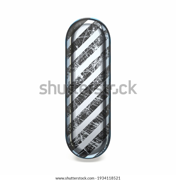 Striped Steel Black Scratched Font Letter Stock Illustration 1934118521