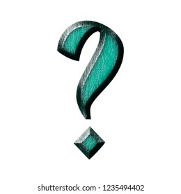 Teal Color Wooden Question Mark Sign Stock Illustration Shutterstock