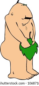 This Illustration Depicts Adam Naked Holding Shutterstock