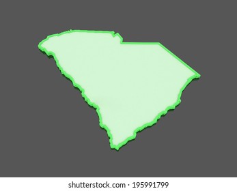 Stylized Green Sketch Map South Carolina Stock Vector Royalty Free