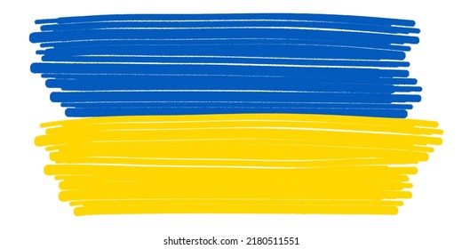 Ukrainian Flag Abstract Blue Yellow Brushstroke Stock Illustration