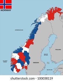 Very Big Size Political Map Norway 库存插图 100038119 Shutterstock