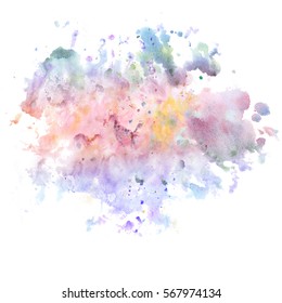 Multicolored Watercolor Imitation Splash Blot Light Stock Vector