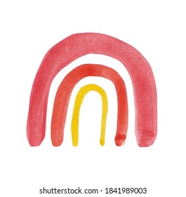 Watercolor Pink Pastel Rainbow Isolated On Stock Illustration