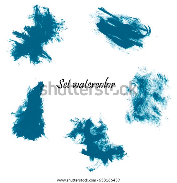 Watercolor Splashes Set Watercolor Stains Paint Stock Illustration