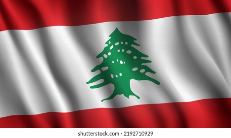 Waving Flag Lebanon Cedar Tree Muslim Stock Illustration 2192710929