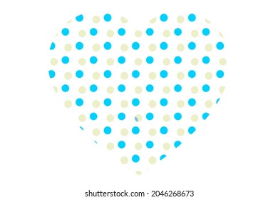 White Background Colorful Polka Dot Heart Stock Illustration