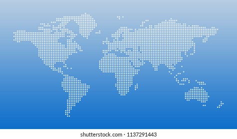 Vector Blue Dotted World Map Isolated Stock Vector Royalty Free