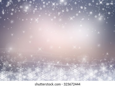 White Snowflakes On Christmas Background Space Stock Illustration