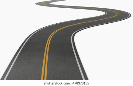 Winding Road Isolated On White Graphic Stock Photo Edit Now