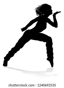 Woman Street Dance Hip Hop Dancer Stock Illustration