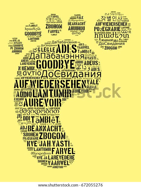 Word Goodbye Different Languages Word Cloud Stock Illustration 672055276