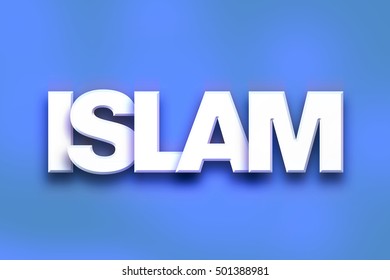 Word Islam Written White 3d Letters Stock Illustration 501388981