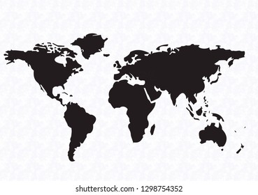 World Map America Centered White Lands Stock Vector Royalty Free