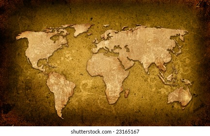 Vintage Style World Map Background Stock Illustration