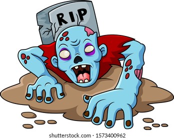 Zombies Come Out Grave Stock Vector Royalty Free