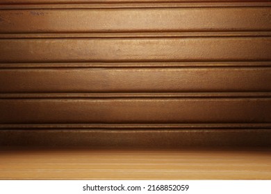 D Render Wooden Texture Room Interior Stock Photo