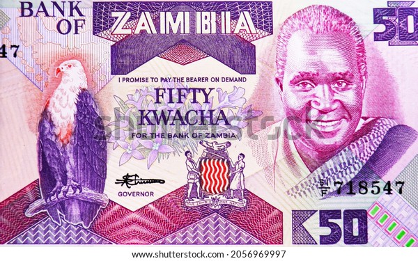 Kwacha Banknote Bank Zambia Closeup Stock Photo