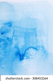 Abstract Blue Watercolor Hand Paint Texture Stock Photo 308453264