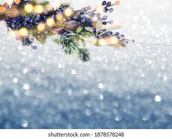 Closeup Christmas Tree Light Snow Flake Stock Photo Edit Now