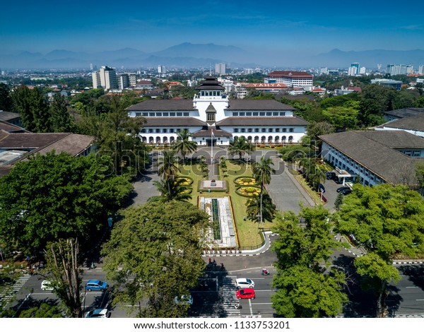 Aerial View Gedung Sate Old Historical Stock Photo