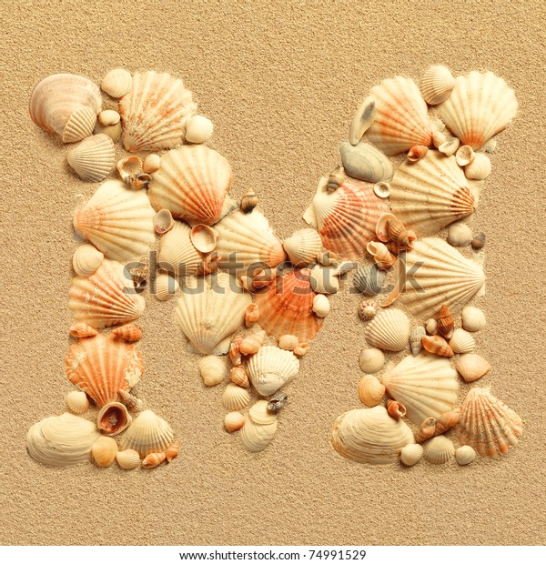 Alphabet Made Using Sea Shells On Stock Photo Edit Now