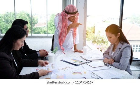 Angry Arab Male Furious Boss Scolding Stock Photo Edit Now