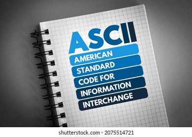 Ascii American Standard Code Information Interchange Stock Photo